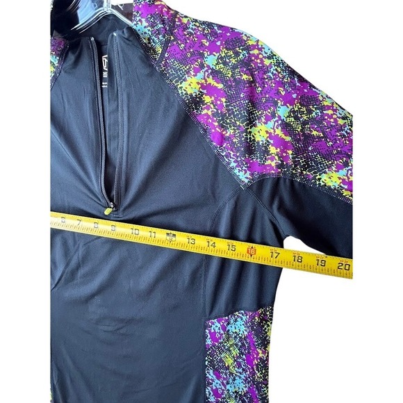 Noble Outfitters Womens Quarter Zip Performance Top Black Multi Color  Med - Picture 5 of 7